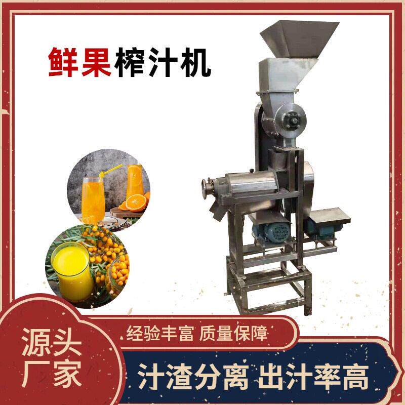 果蔬螺旋榨汁机大容量鲜果榨汁机橙子沙棘果破碎榨汁机果酱加工