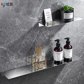 镜面亮浴室置物架卫生间壁挂镜前架304不锈钢淋浴房洗漱台隔板架