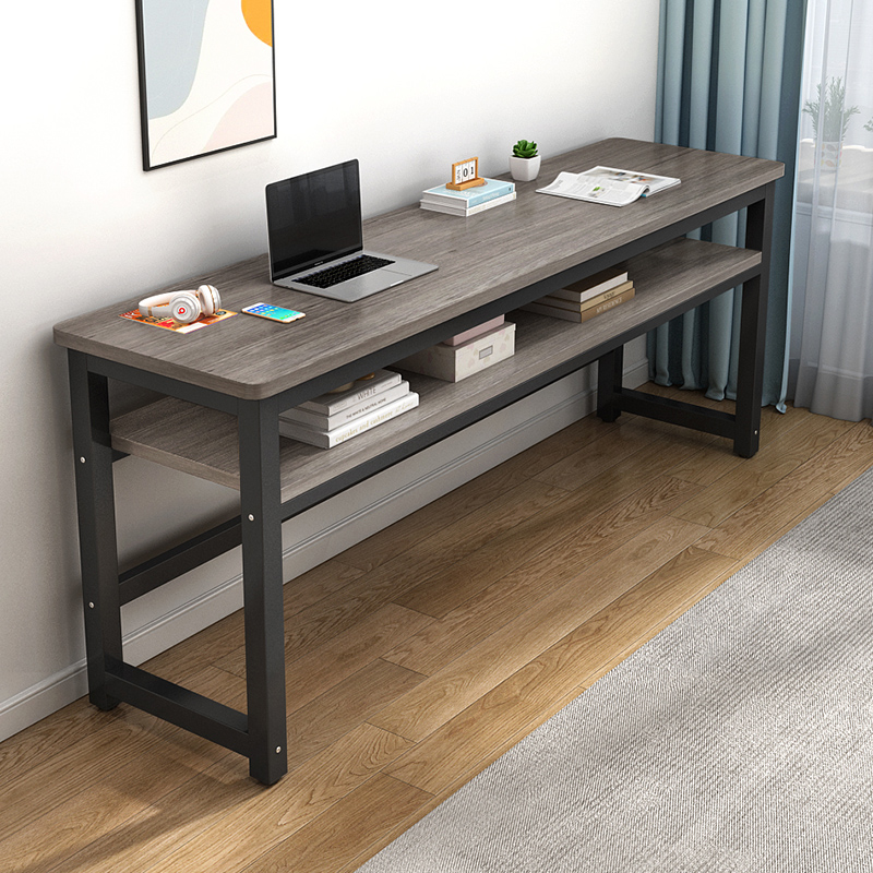 简易长条桌阳台卧室靠窗书桌家用桌子长方形双层双人笔记本电脑桌