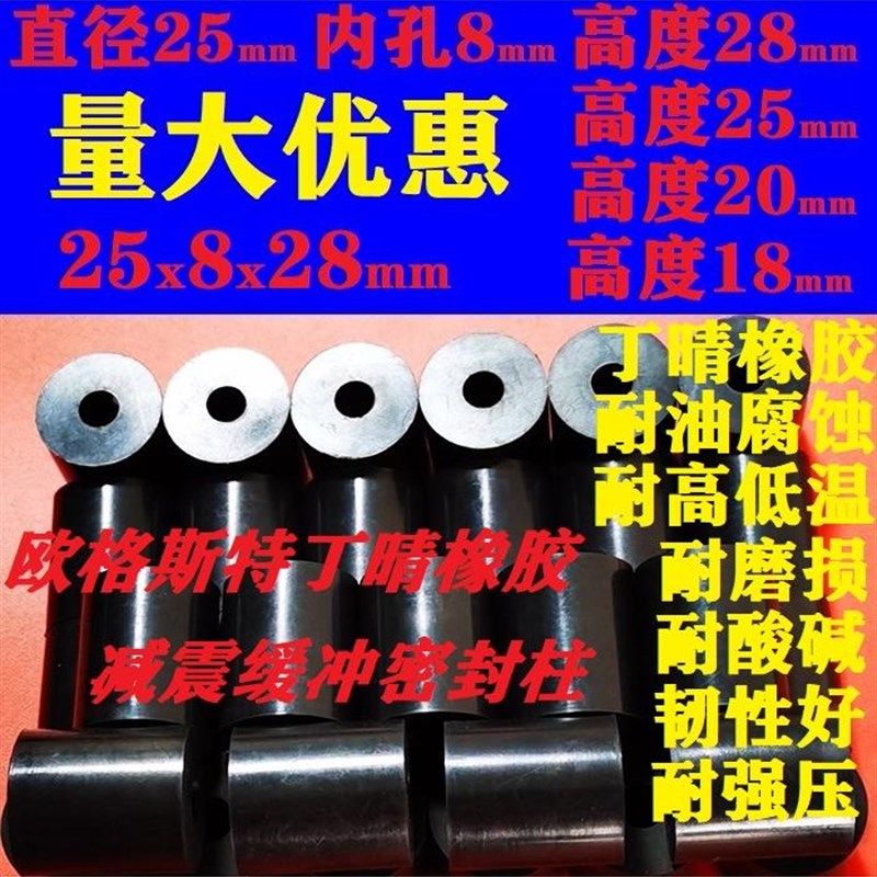 密封圈丁晴耐油耐磨防水密封圈减震垫橡胶缓冲垫防水圈25x8x28mm