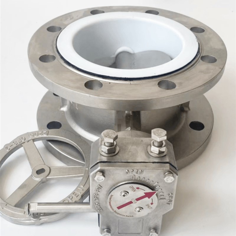 上海沪工门全不锈钢软密封涡轮法兰蝶D341F-10P/16P四氟 包邮