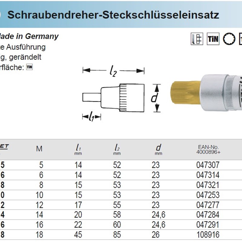 德国哈蔡特 HAZET 12棱套筒 990-5 6 8 10 12 14 16 18 进口工具