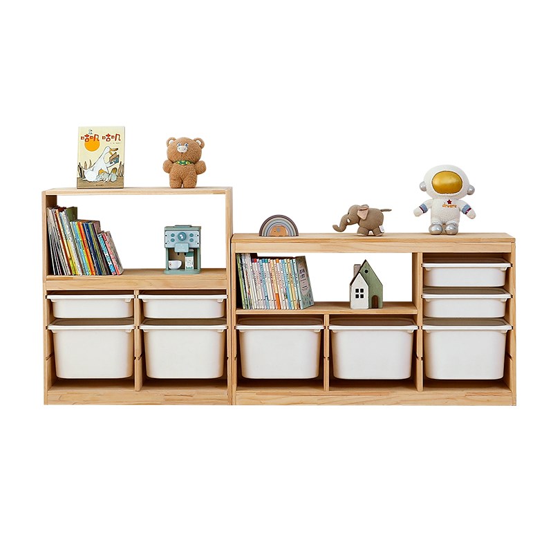 宝宝收纳柜储物柜实木书架绘本汽车展示儿童收纳柜客厅玩具收纳柜