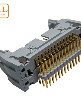 1.27 2d.0 2.54间距双排双塑三塑双胞胎双层灰白色弯针牛角连接器