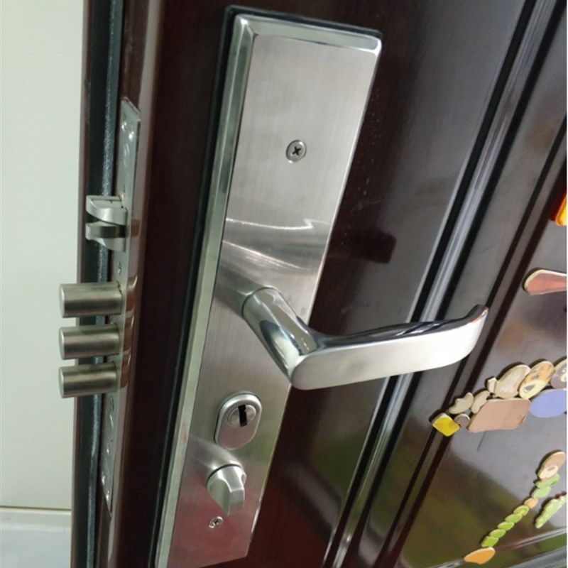 机械门锁套装不锈钢防盗门锁把手锁体通用型家用锁具木门锁大门锁