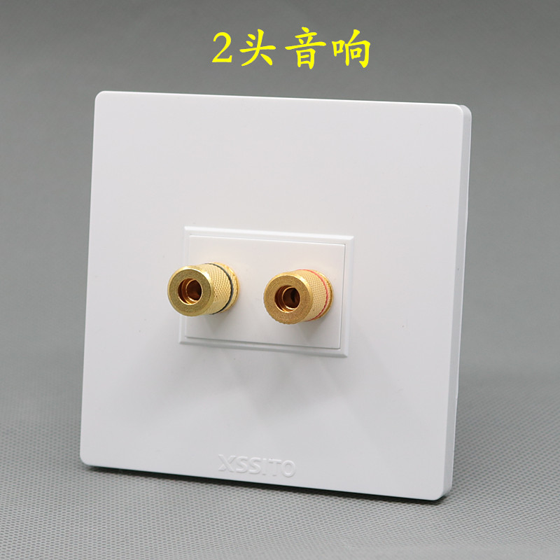 86型2头音响面板插座立体声功放环绕音箱接线柱5.1墙壁面板插座口