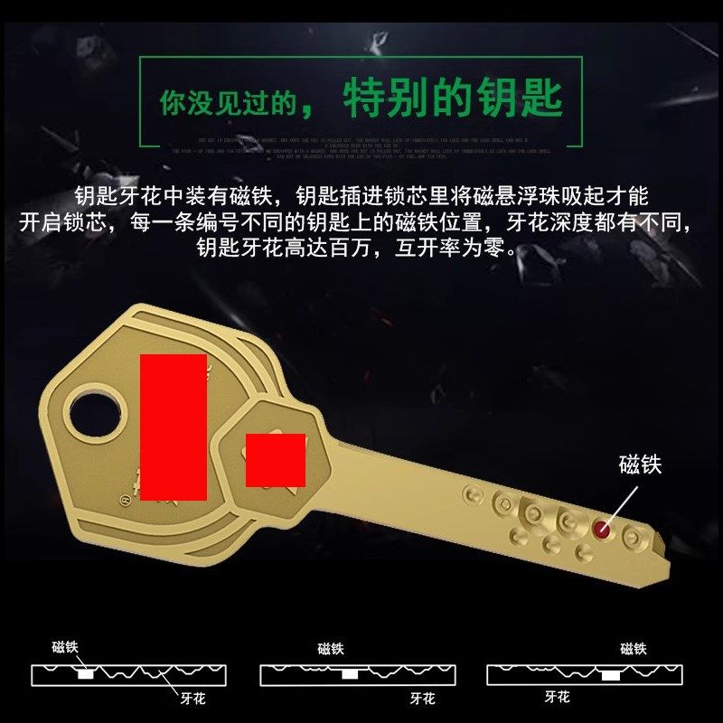 型K26升级C级磁悬浮子母珠锁芯 B2B64B0B5B4B5B23B25B26B47