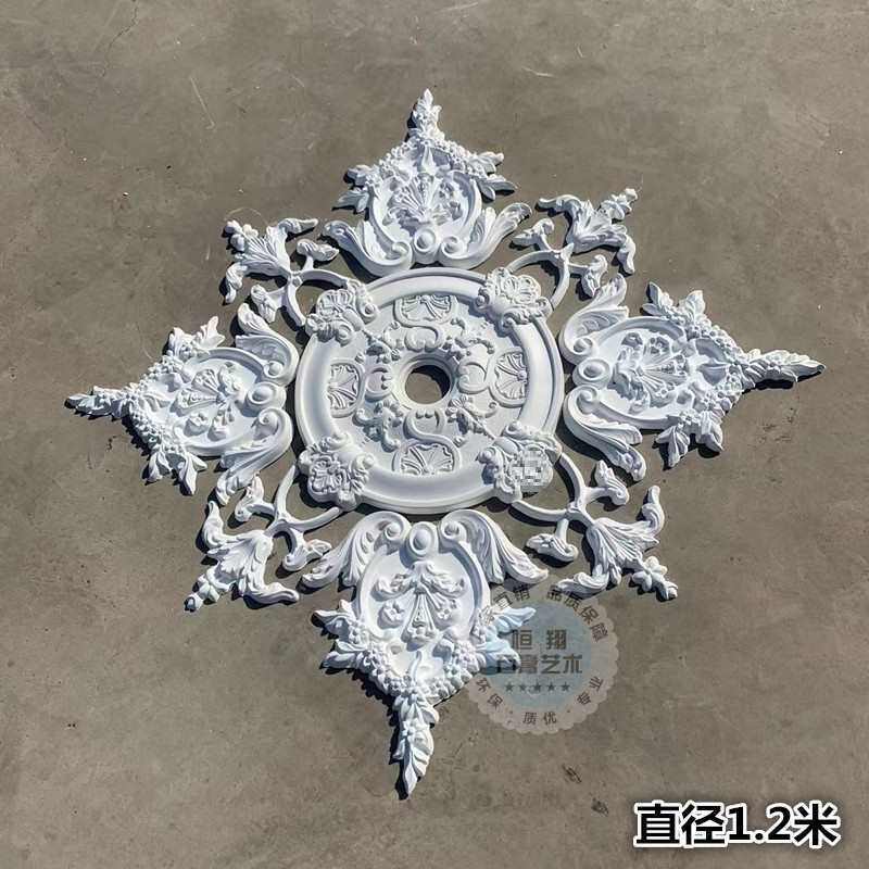 法式石膏灯盘吊顶欧式线条角花壁花天花墙壁背景装饰花角灯池