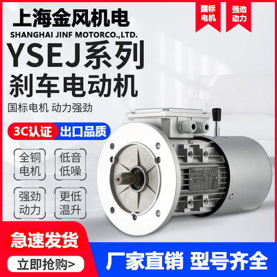 国标YSEJ电磁制动三相异步电动机380V失电刹车电机铜线马达带抱闸