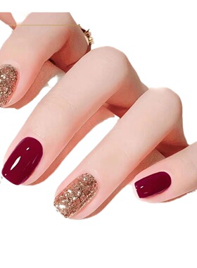 车厘子香槟金手指甲脚指甲显白爆闪红色免烤持久不掉美甲油WK2