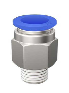 英制直通快插气管接头PC/PL 1/4-01 3/8-02 1/2-03蓝色螺纹直通