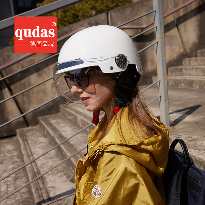 德国qudas奇达士电动车头盔男女四季通用摩托全盔安全帽半盔