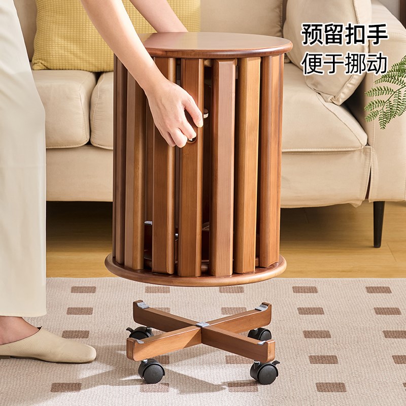 楠竹圆凳茶几家用可叠放组合凳现代吃饭凳子餐桌简约叠叠乐凳备用