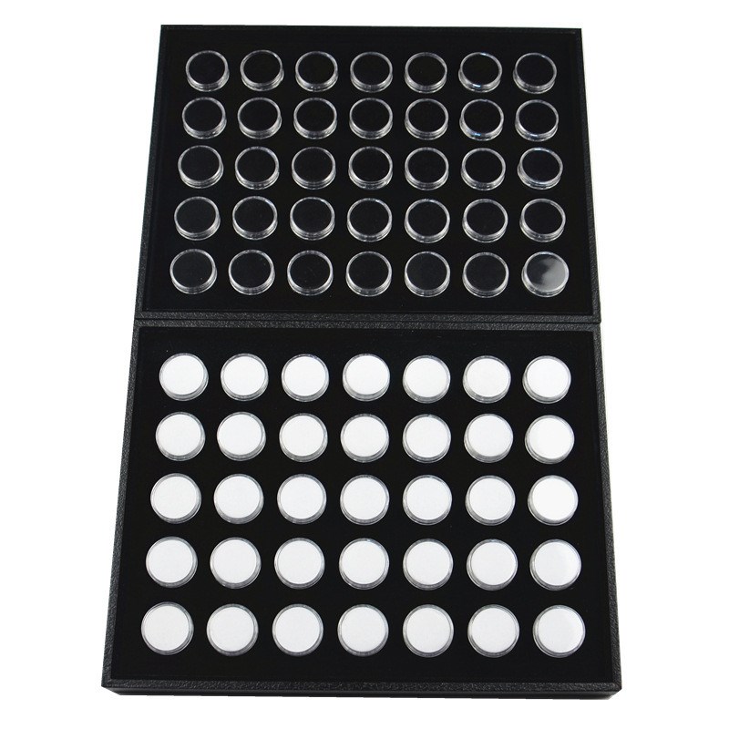 亚克力圆盒柜台展会透明裸石盒裸钻彩宝石盒戒面盒托盘展示盘带盖