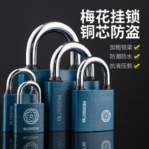 梅花锁纯铜锁芯锁铜芯锁蓝色防水防锈锁户外锁柜子仓库铁量大从优