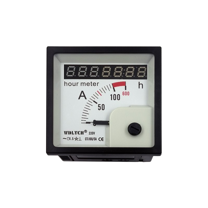 F72交流船用电流表带计时器指针仪表AC220V 100/5A过载6倍双用