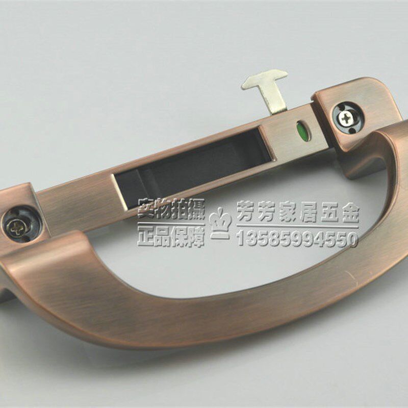 铝合金移门拉手钩锁拉手门窗锁重型拉门锁带拉手锁栓推拉窗门锁扣