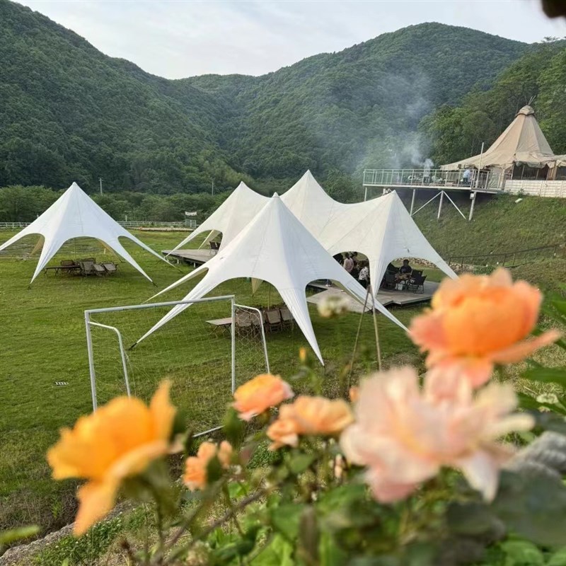 户外云顶万重山超大型三峰帐篷露营穹顶天幕八爪T鱼单双峰莲花天