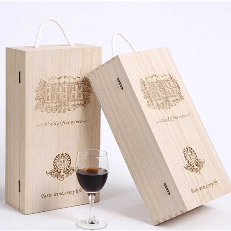 红酒盒木盒双支装j红酒箱葡萄酒木箱红酒礼盒包装盒实木质木盒定