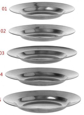 1 Pc Stainless Steel Round Dinner Plate Dish Tray Food Conta