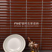 北欧细长条凹面斑点窑变陶瓷马赛克圆柱吧台厨房浴室背景墙瓷砖