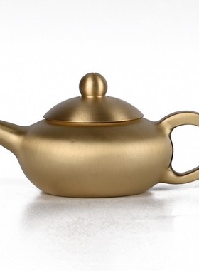 把把壶胡手把件黄铜迷你可爱小茶壶装饰小摆件胡牌打麻将盘玩