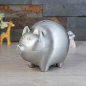 金属热销可爱胖猪存钱罐儿童礼品金属工艺品零钱罐创意动物储钱罐