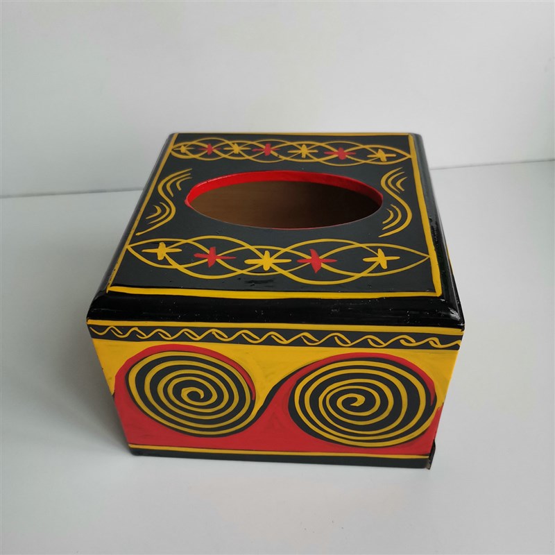 小纸号巾盒抽e纸盒四川凉山彝漆器 彩绘手工艺品餐具餐厅用抽纸盒