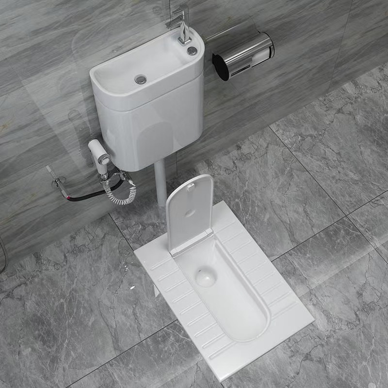 陶瓷水箱带龙头洗手盆o一体蹲坑冲水箱系列简约纯白瓷水箱型01-05