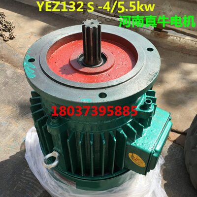 河南真牛电机YEZ132S-4/5.5KW锥形转子三相异步电动机