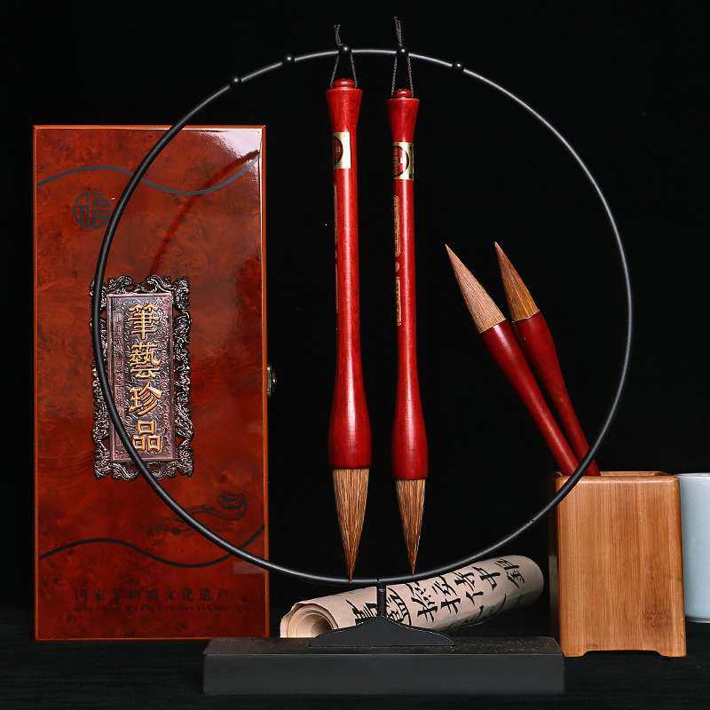 金魁狼毫毛笔套装狼毫行楷书中楷大中小号送礼文房四宝
