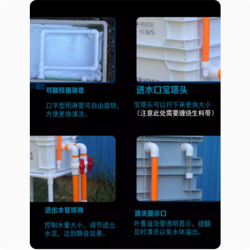 鱼缸过滤器周转箱过滤箱滴流过滤盒水循环系统家庭鱼池过滤器小型
