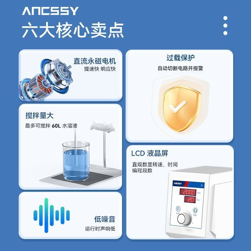 电动搅拌器实验室器械机恒速小型分散搅拌机100w智能数显电子