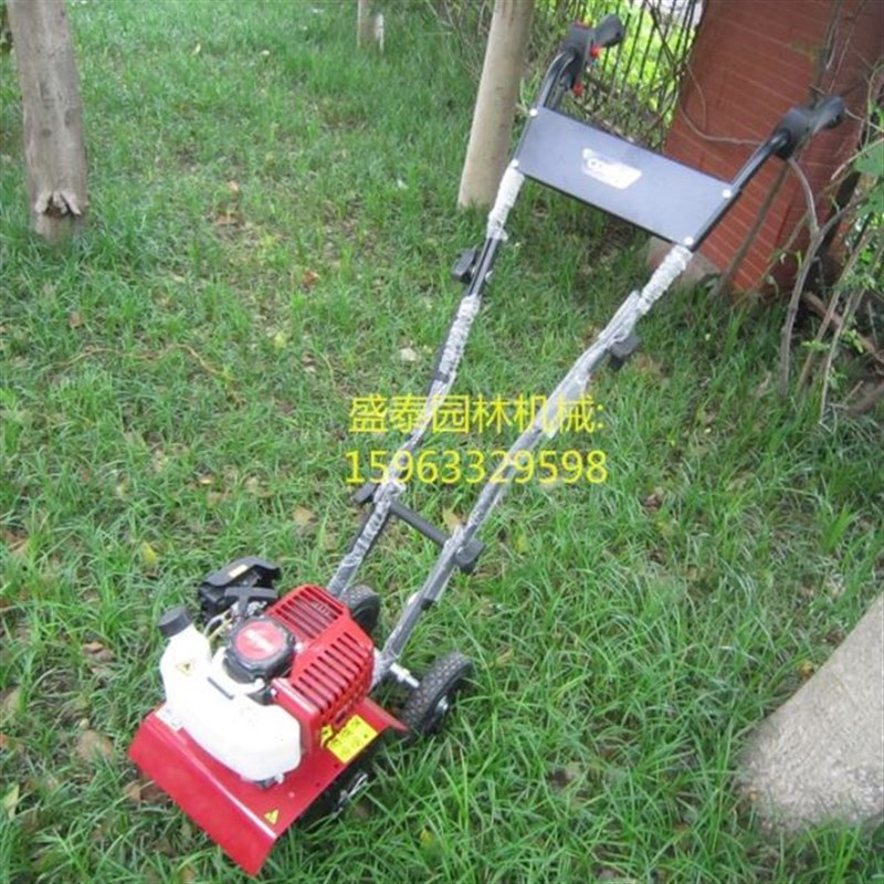 手推式家用多功能小型果园菜地花园 松土机除草机锄地小车式微耕