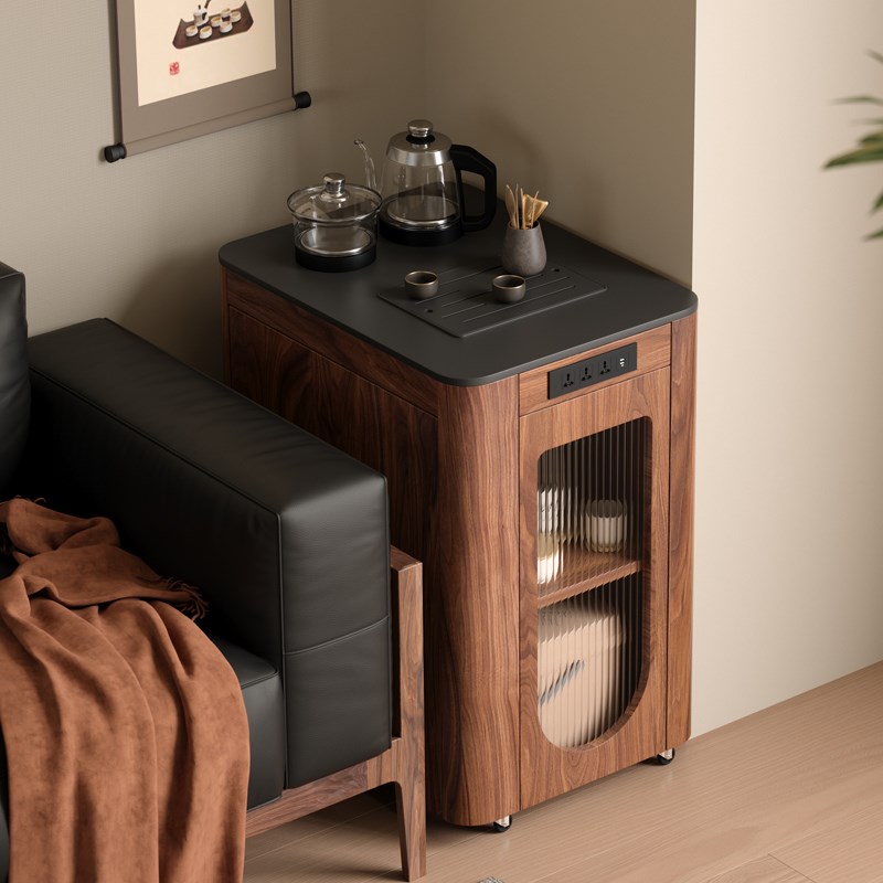 木小咖 无涯阳台茶车小型实木茶桌功夫茶家用可移动伸缩1米茶台几