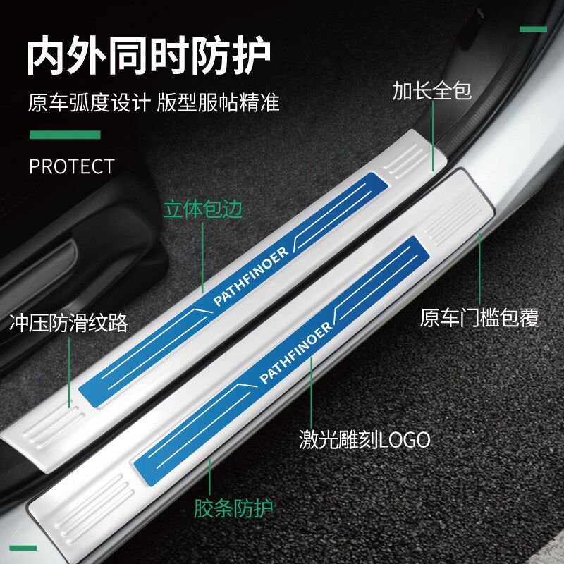 吖吖后备箱护板适用深蓝S7门槛防护条SL03迎宾踏板配件改装用品