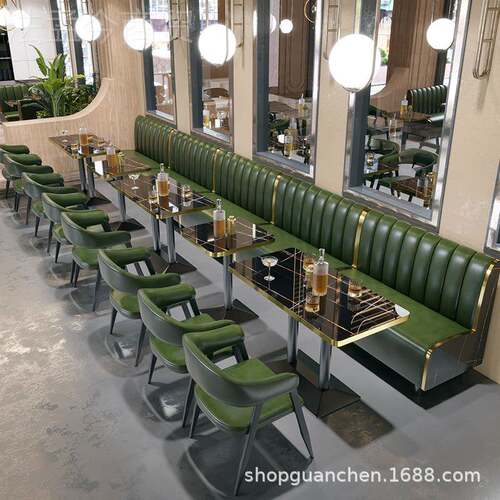 复古酒吧厅沙发桌GC-69椅组合音餐吧品酒馆乐甜咖啡餐厅奶茶店卡