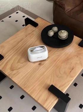 侘寂风实几木方茶大设计师原木YIU茶桌轻奢方客厅卧室茶几d形iy茶