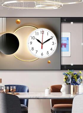 现代轻弱电表YPB箱装饰画佳带钟表配电箱遮挡画免打孔电箱开关盒