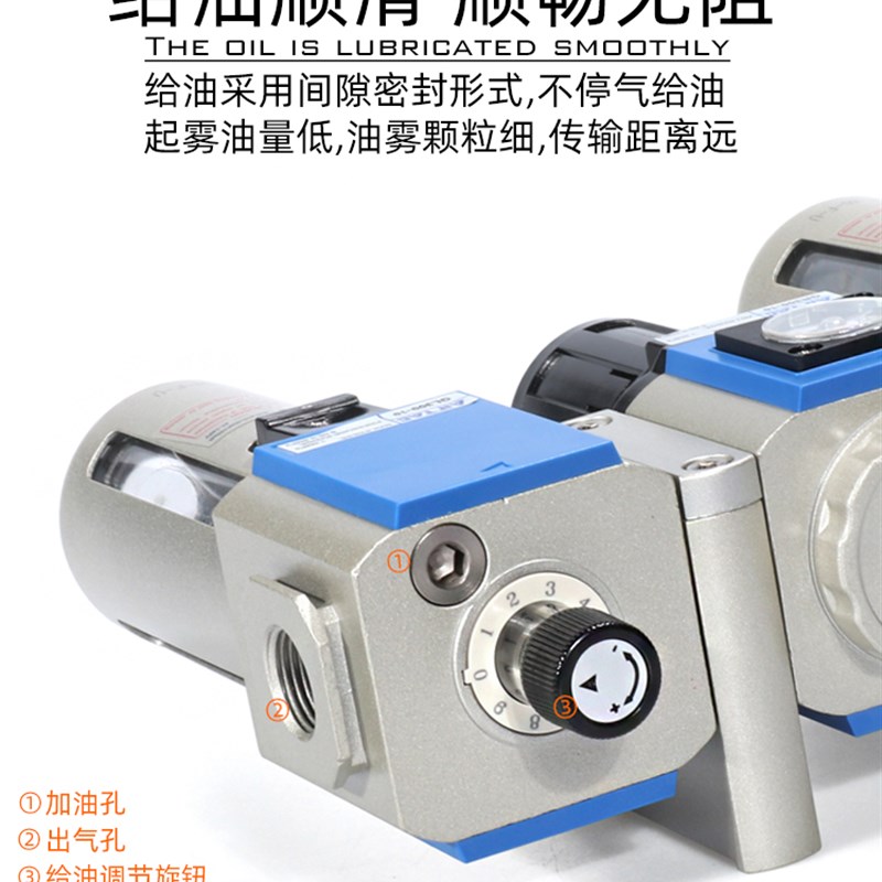亚德客三联件 GC200/300/400/600-08/10/15/20/25 水油分离器自动