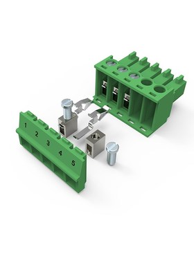 上海联捷LC1-3.81/5.08插拔式接线端子公母对插2.5mm绿色插头