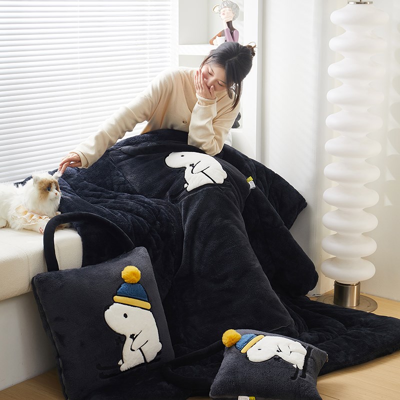 抱枕被子两用午休加厚汽车折叠枕头办公室午睡毯子二合一靠枕冬季