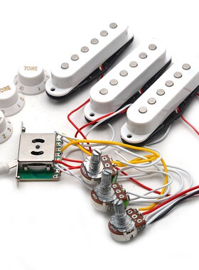 Strat 电吉他拾音器黑白单单单250K电位器全套线路总成6.35输出