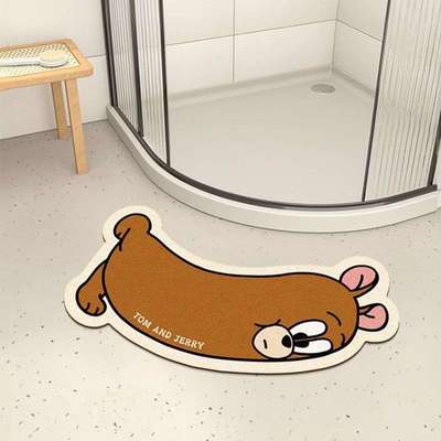 猫和老鼠浴室硅藻泥地垫弧形入户门垫卫生间防滑脚垫子厕所吸水垫