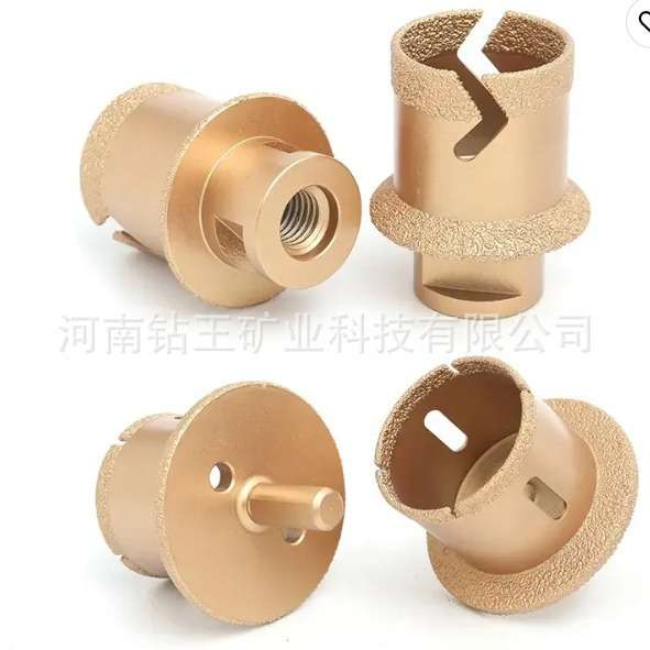 外贸台盆开孔器下水管M14/三角柄水槽大理石材金刚石双层打孔钻头
