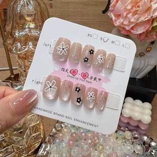 梵甲优品C394简约小花可拆卸穿戴美甲 10片装