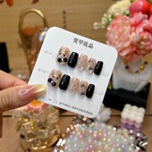 梵甲优品C435黑色KT猫眼可拆卸穿戴美甲 10片装