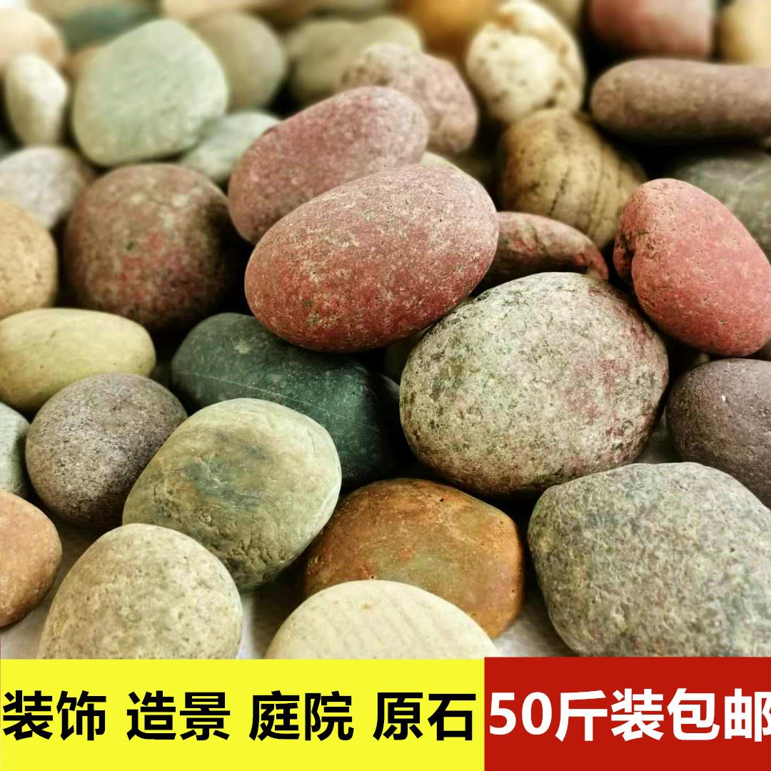 石头鹅卵石原石鱼缸铺地小石头子大号彩色大块鹅卵石造景画画装饰图片