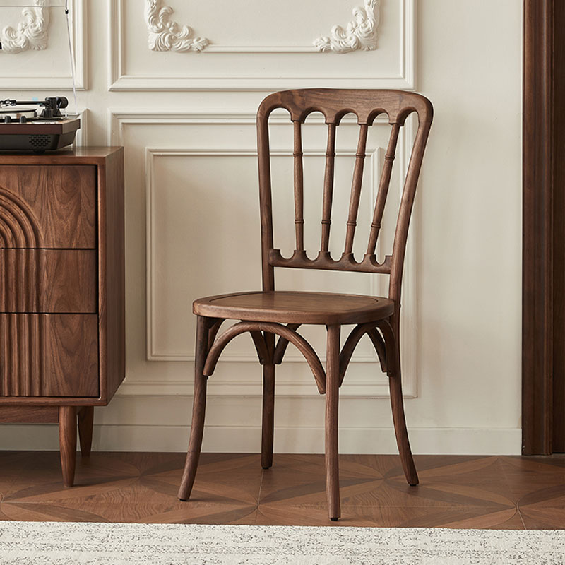 传匠木作“朵可丽餐椅”北美黑胡桃木餐椅法式复古椅中古风美式椅