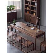 北美黑胡桃木茶桌新中式 三马家具 和光茶桌 茶台简约家用泡茶桌